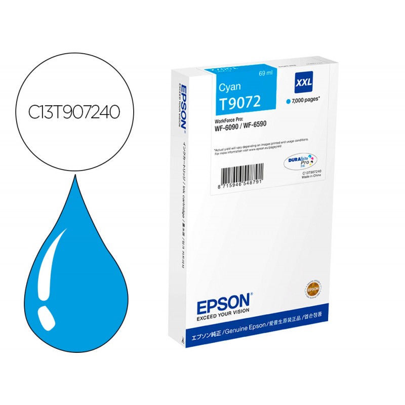 Tinteiro epson wf-6xxx cian...