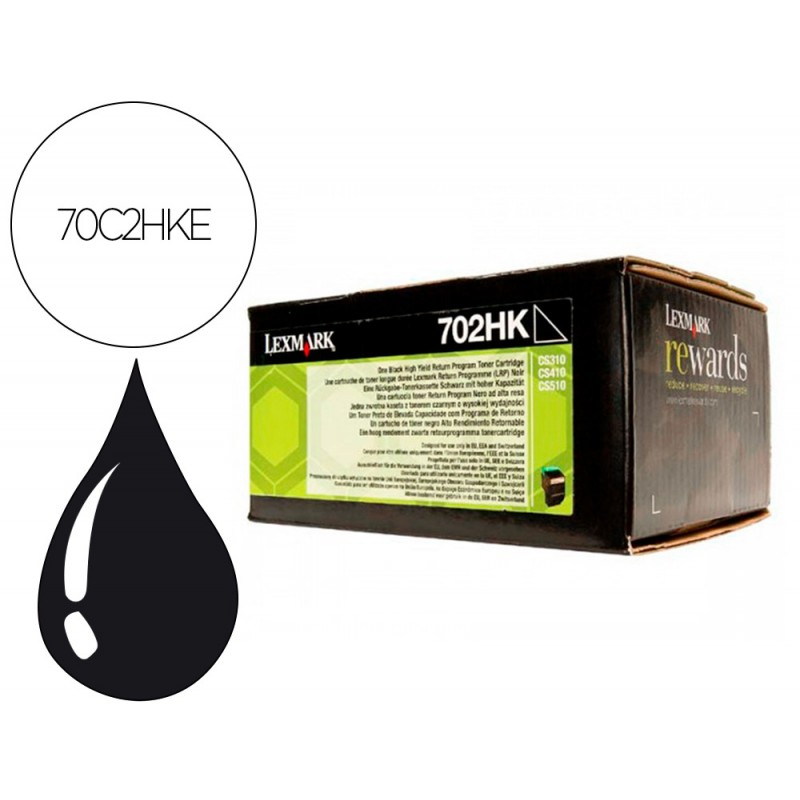 Toner laser lexmark 702hke...