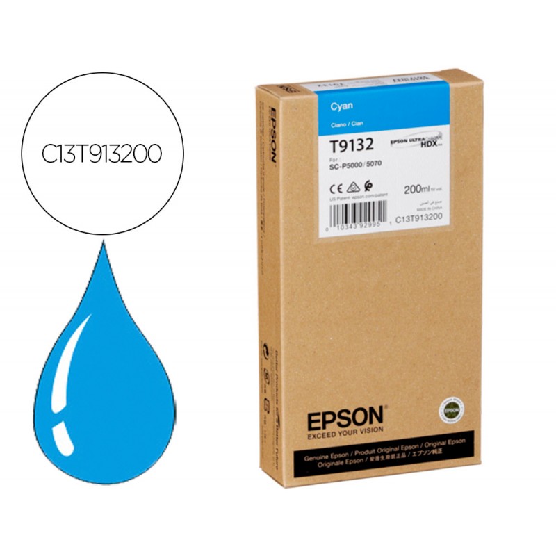 Tinteiro epson t9132 cian...