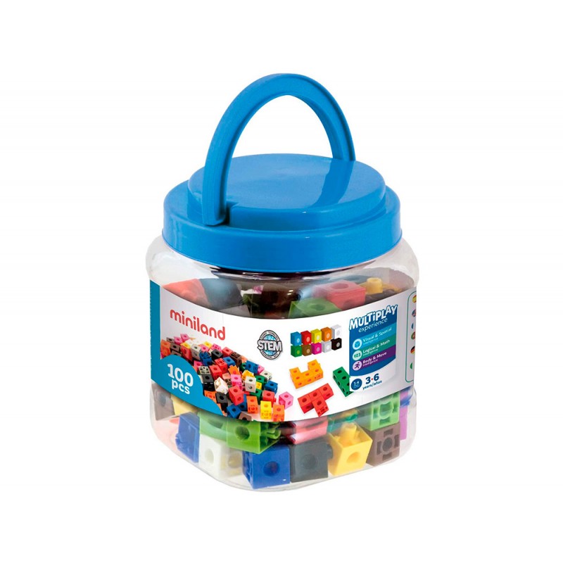 Miniland Set De 84 Prismes De Connexion Multicolores - Kit Créatif Éducatif Pour Enfants